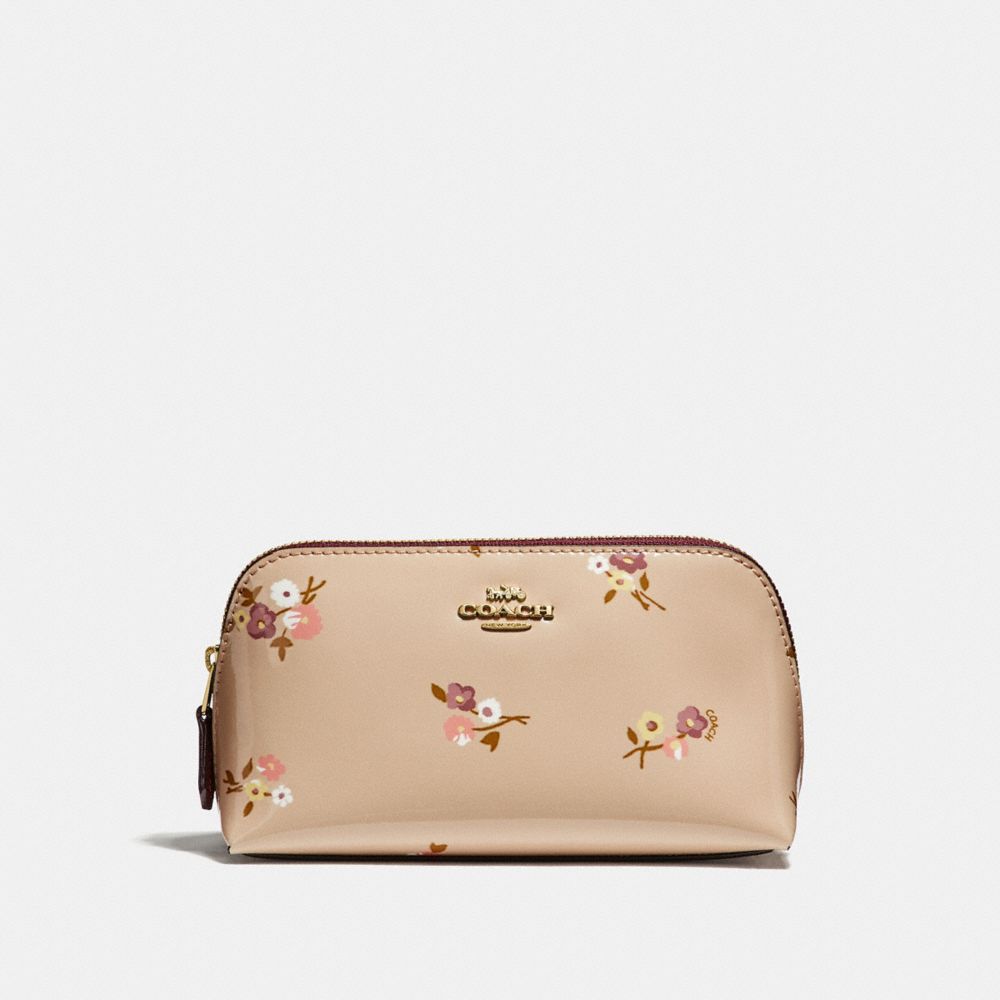 COSMETIC CASE 17 WITH BABY BOUQUET PRINT - BEECHWOOD MULTI/LIGHT GOLD - COACH F32012