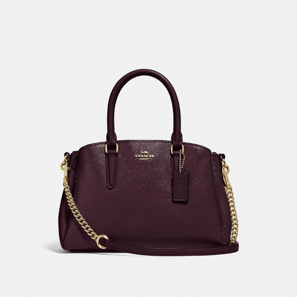 COACH MINI SAGE CARRYALL - OXBLOOD 1/LIGHT GOLD - F32018