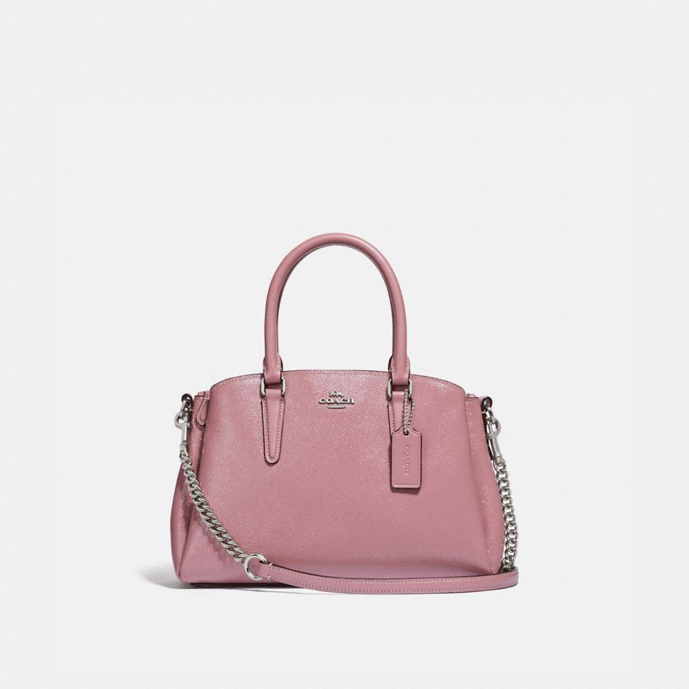 COACH f32018 MINI SAGE CARRYALL SILVER/DUSTY ROSE