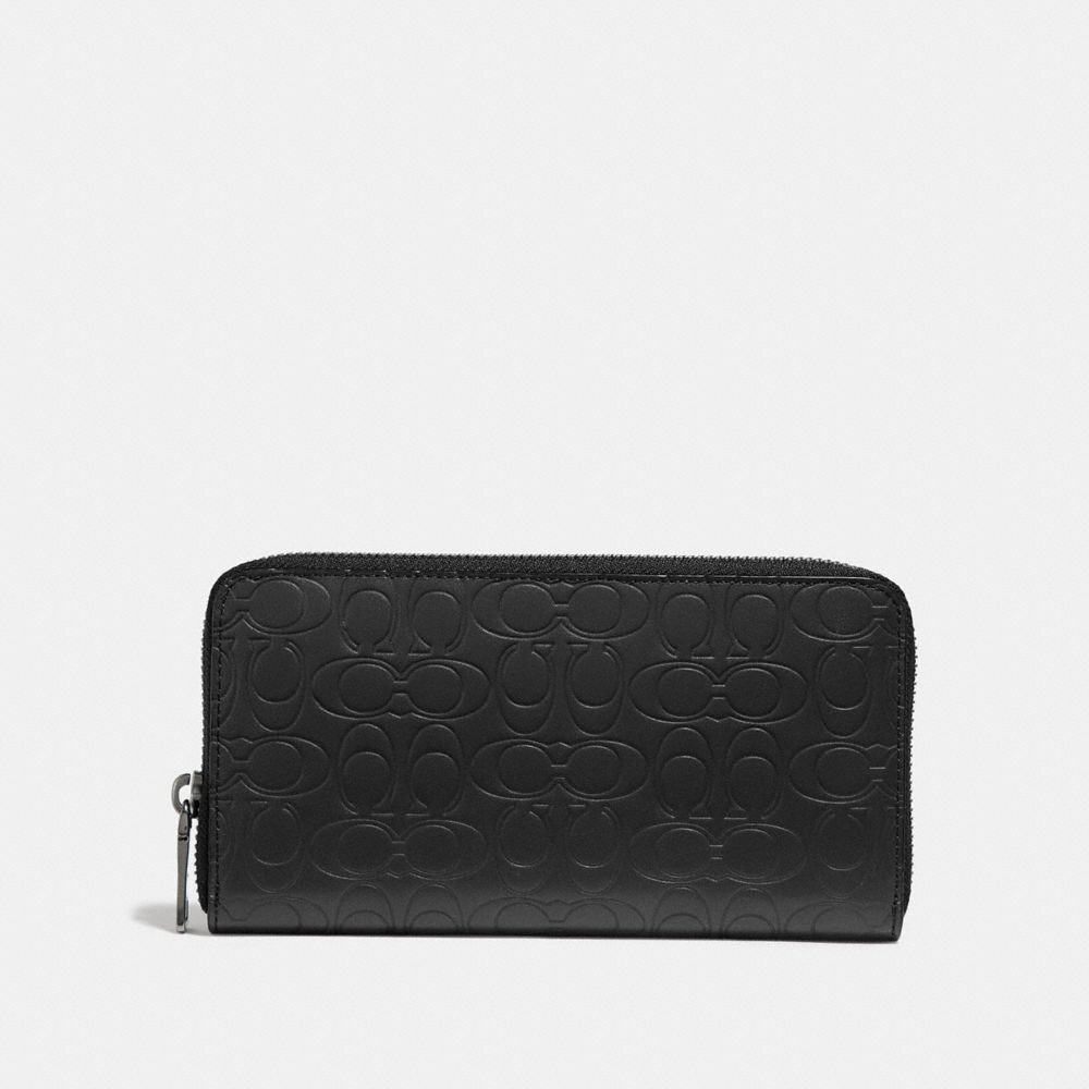 COACH ACCORDION WALLET IN SIGNATURE LEATHER - BLACK - F32033