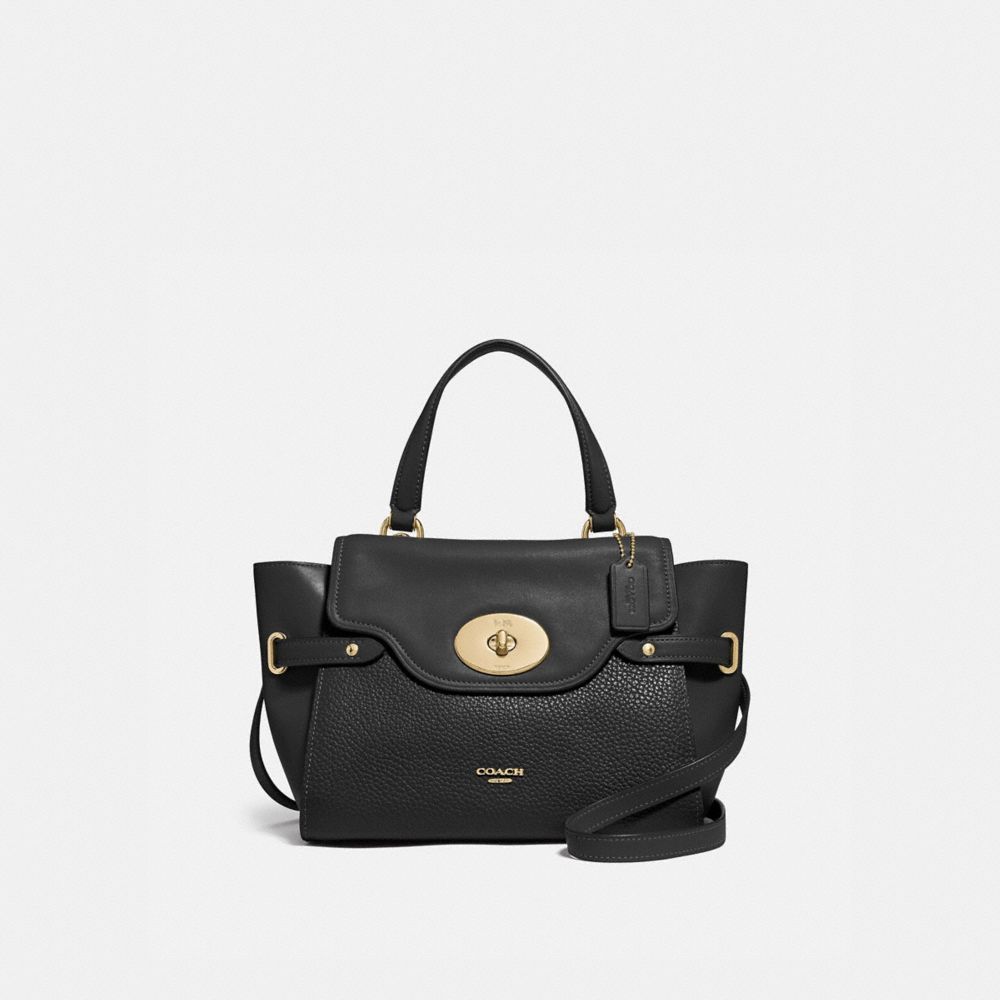 BLAKE FLAP CARRYALL - f32106 - BLACK/light gold