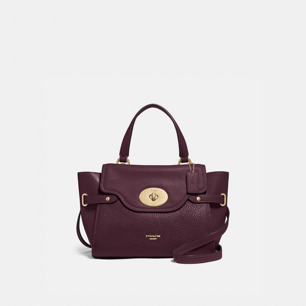 COACH BLAKE FLAP CARRYALL - OXBLOOD 1/LIGHT GOLD - F32106