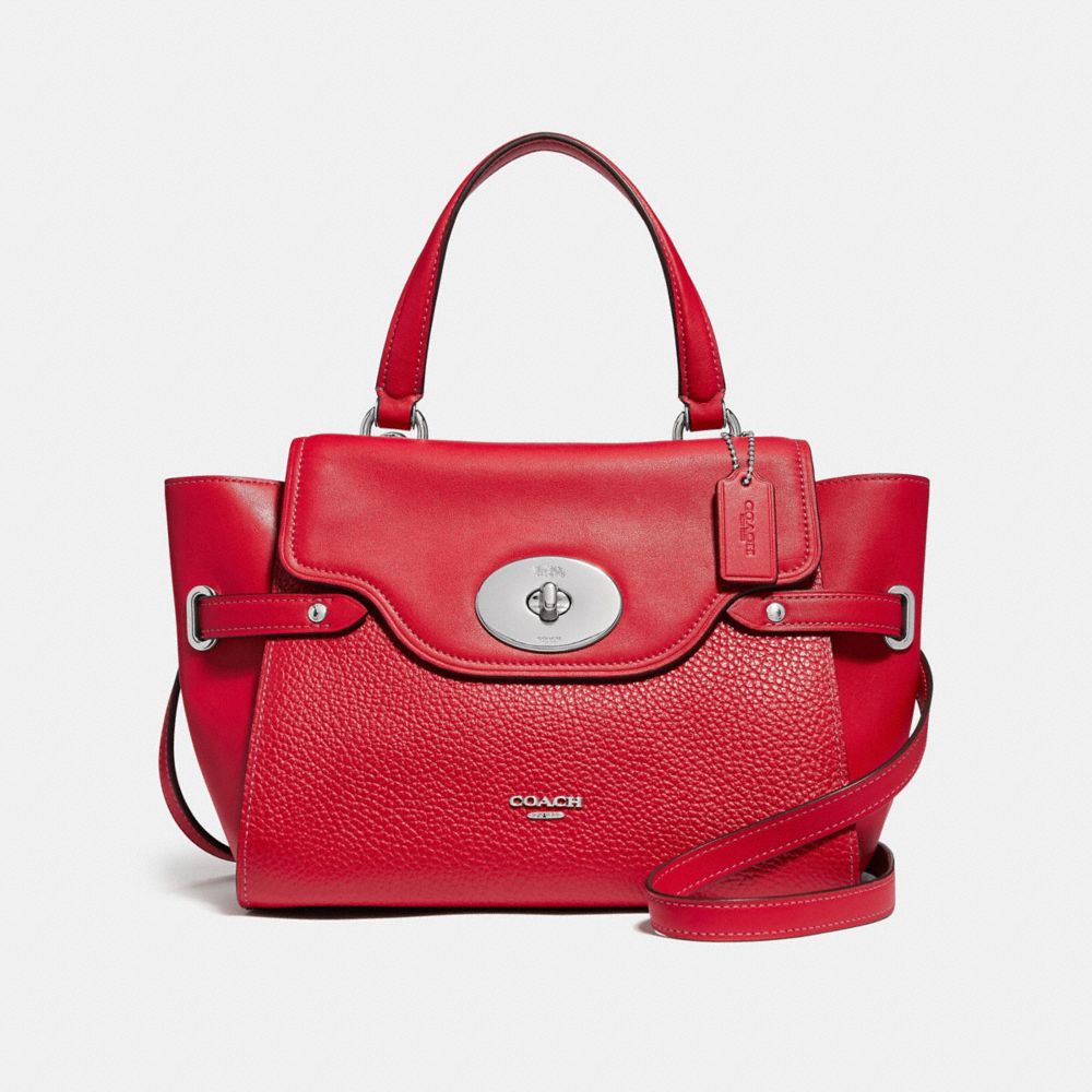 COACH F32106 BLAKE FLAP CARRYALL BRIGHT RED/SILVER