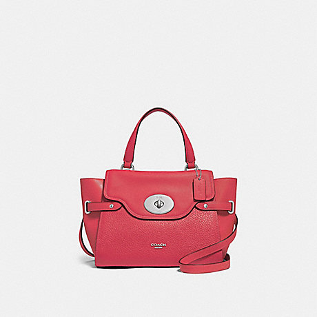 COACH F32106 BLAKE FLAP CARRYALL WASHED RED/SILVER