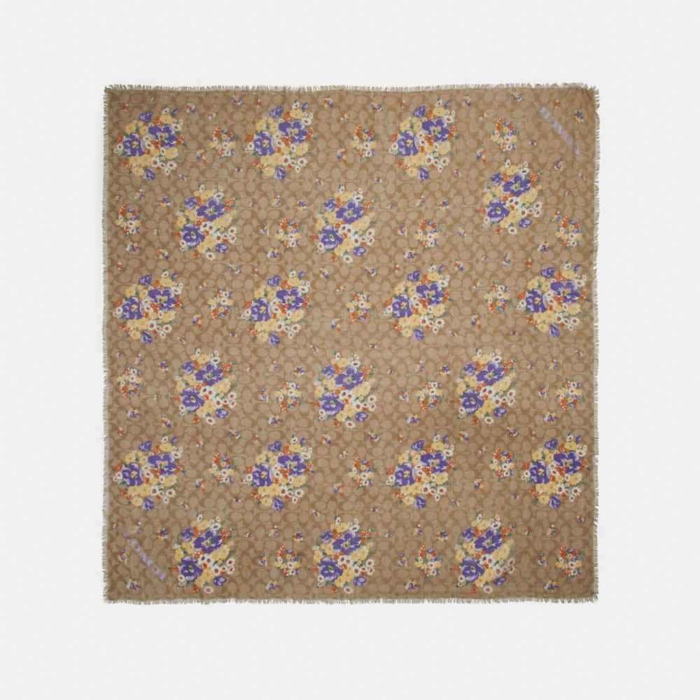 SIGNATURE MEDLEY OVERSIZED SQUARE - COACH F32135 - KHAKI/PURPLE