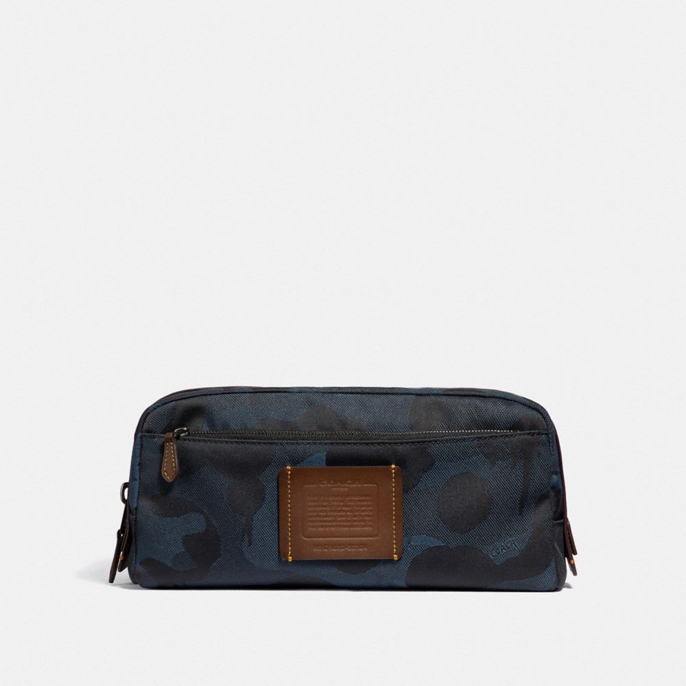 COACH F32184 DOUBLE ZIP DOPP KIT WITH WILD BEAST PRINT DENIM