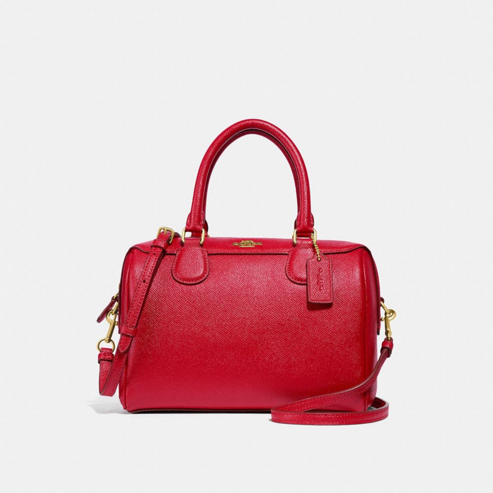 coach red satchel bag