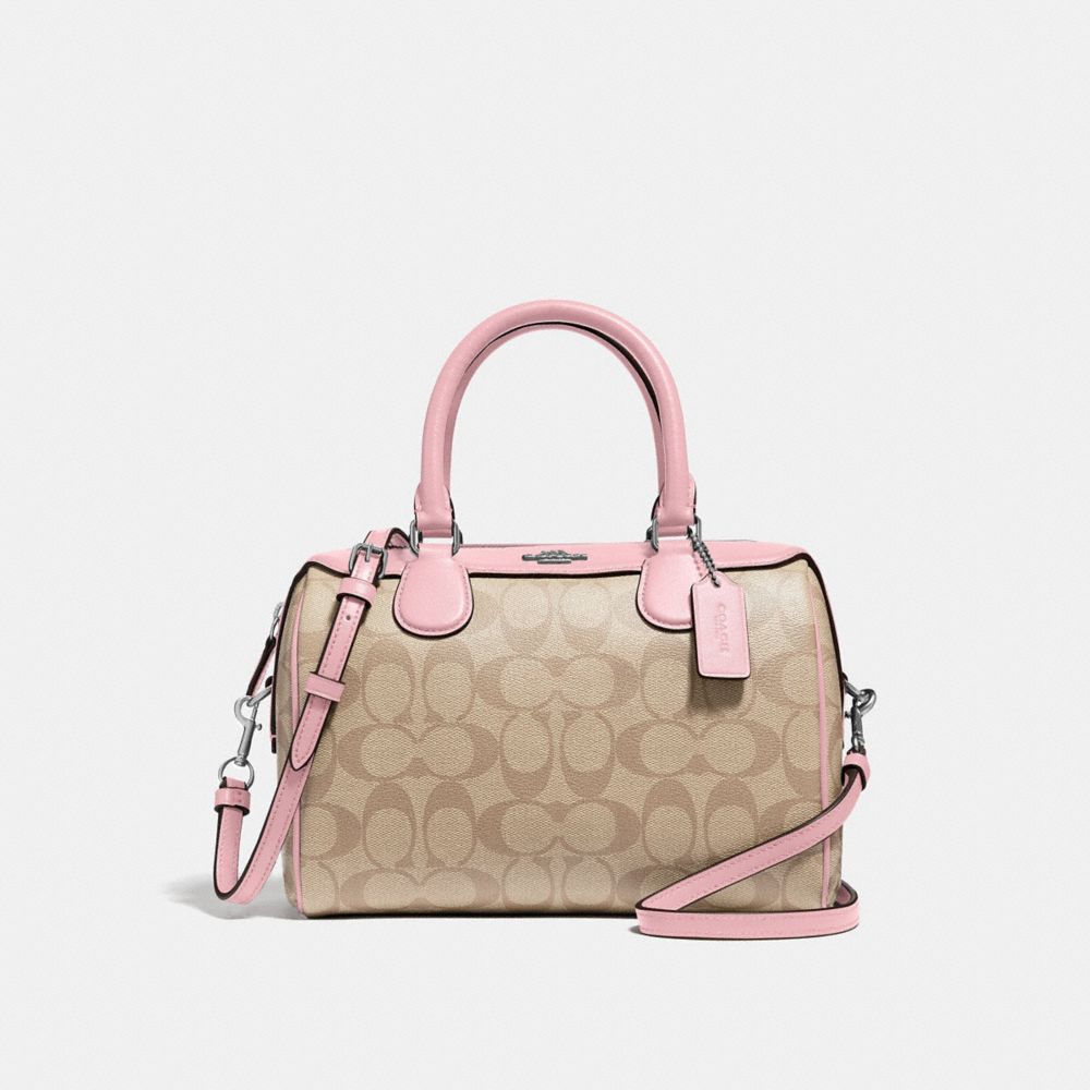 COACH F32203 - MINI BENNETT SATCHEL IN SIGNATURE CANVAS LIGHT KHAKI/CARNATION/SILVER