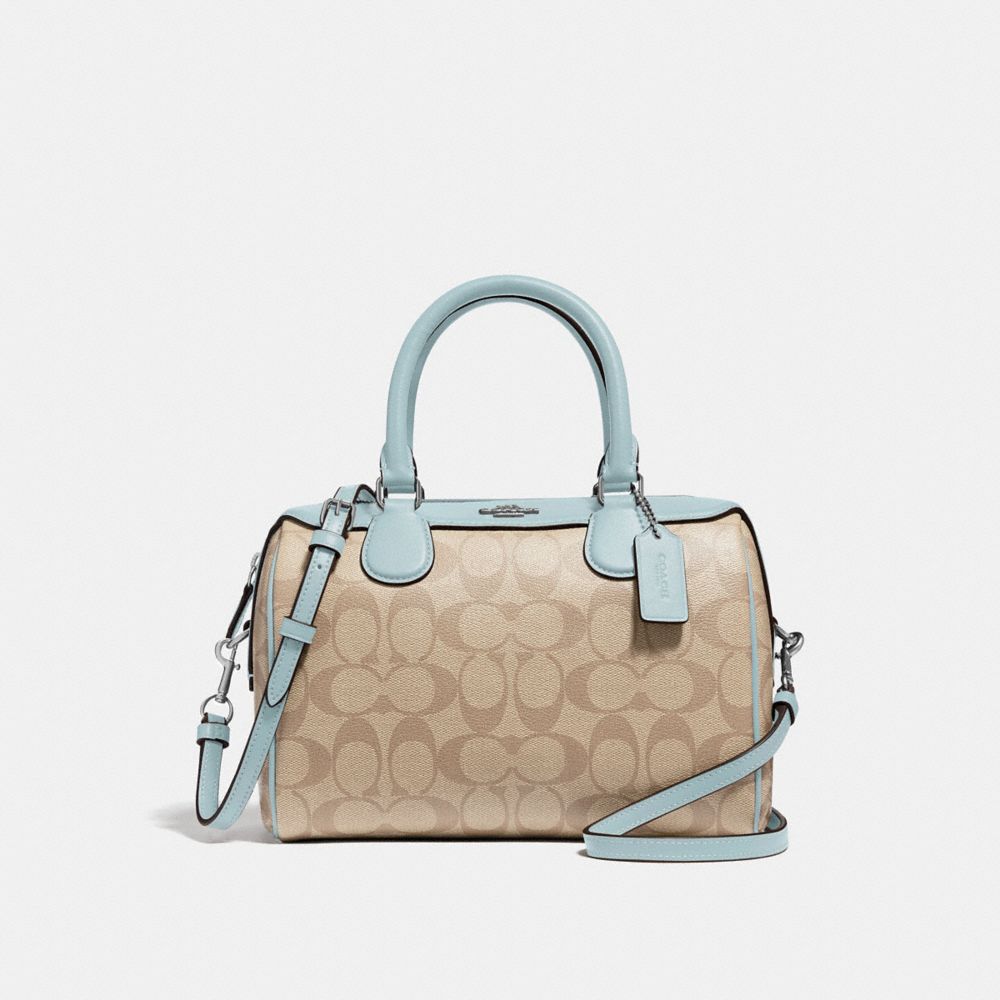 COACH F32203 - MINI BENNETT SATCHEL IN SIGNATURE CANVAS LIGHT KHAKI/SEAFOAM/SILVER