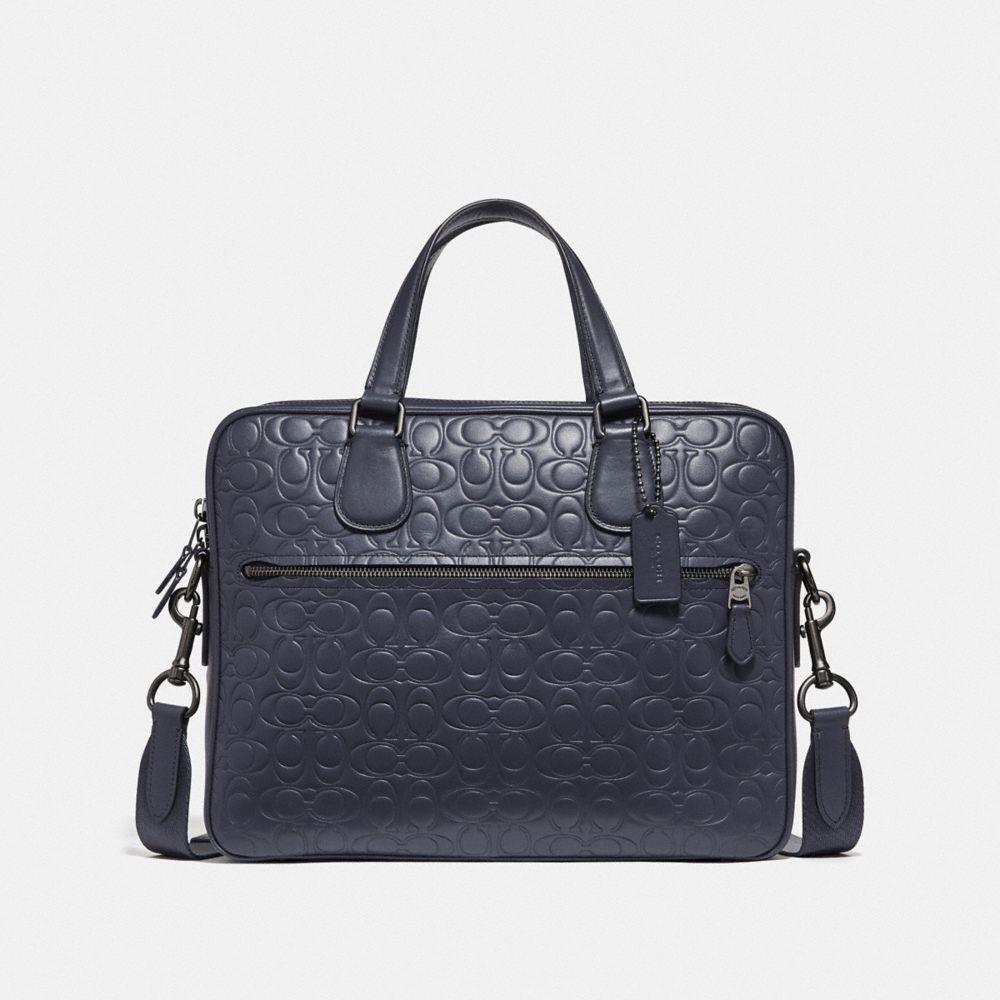HUDSON 5 BAG IN SIGNATURE LEATHER - F32210 - QB/MIDNIGHT NAVY