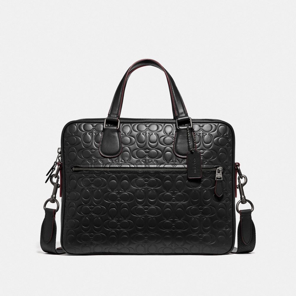 HUDSON 5 BAG IN SIGNATURE LEATHER - F32210 - QB/BLACK