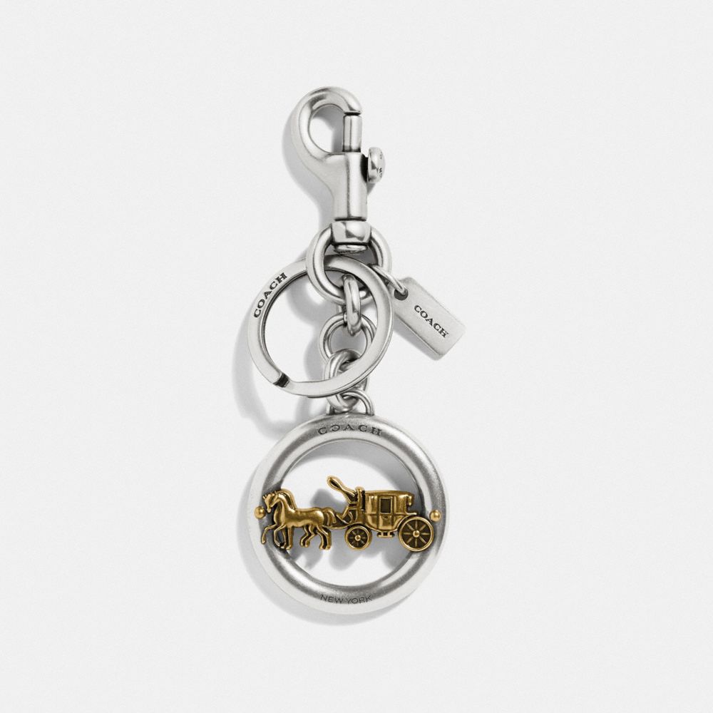 HORSE AND CARRIAGE PENDANT BAG CHARM - SILVER/GOLD - COACH F32227