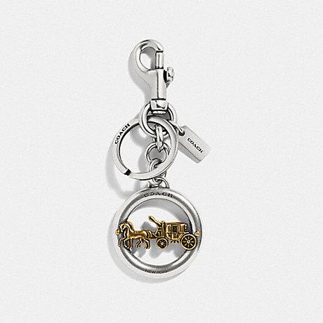 COACH HORSE AND CARRIAGE PENDANT BAG CHARM - SILVER/GOLD - F32227