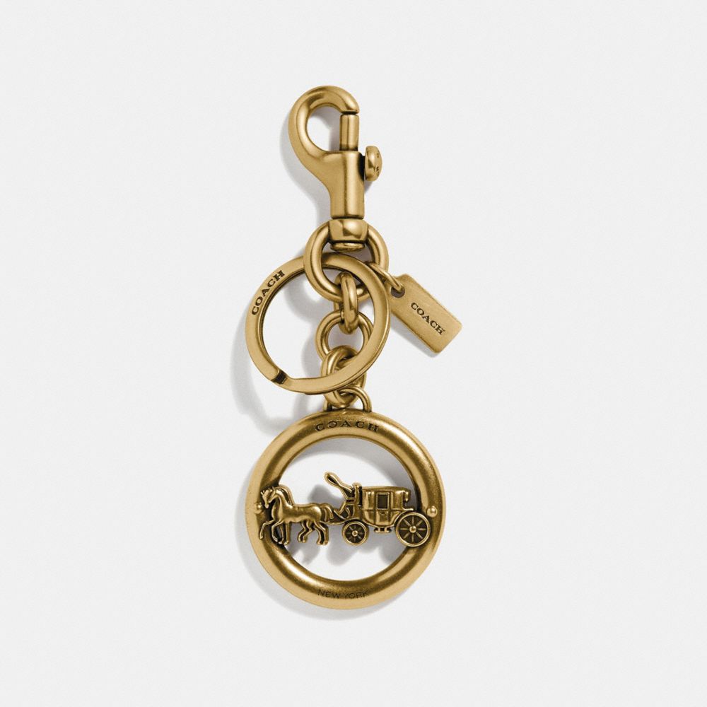 HORSE AND CARRIAGE PENDANT BAG CHARM - GOLD - COACH F32227