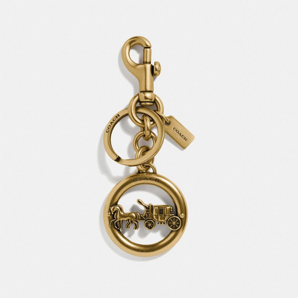 HORSE AND CARRIAGE PENDANT BAG CHARM - COACH f32227 - GOLD