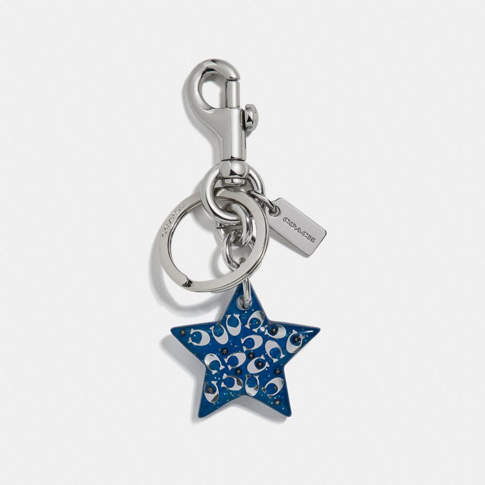 SIGNATURE STAR BAG CHARM - ATLANTIC/SILVER - COACH F32228