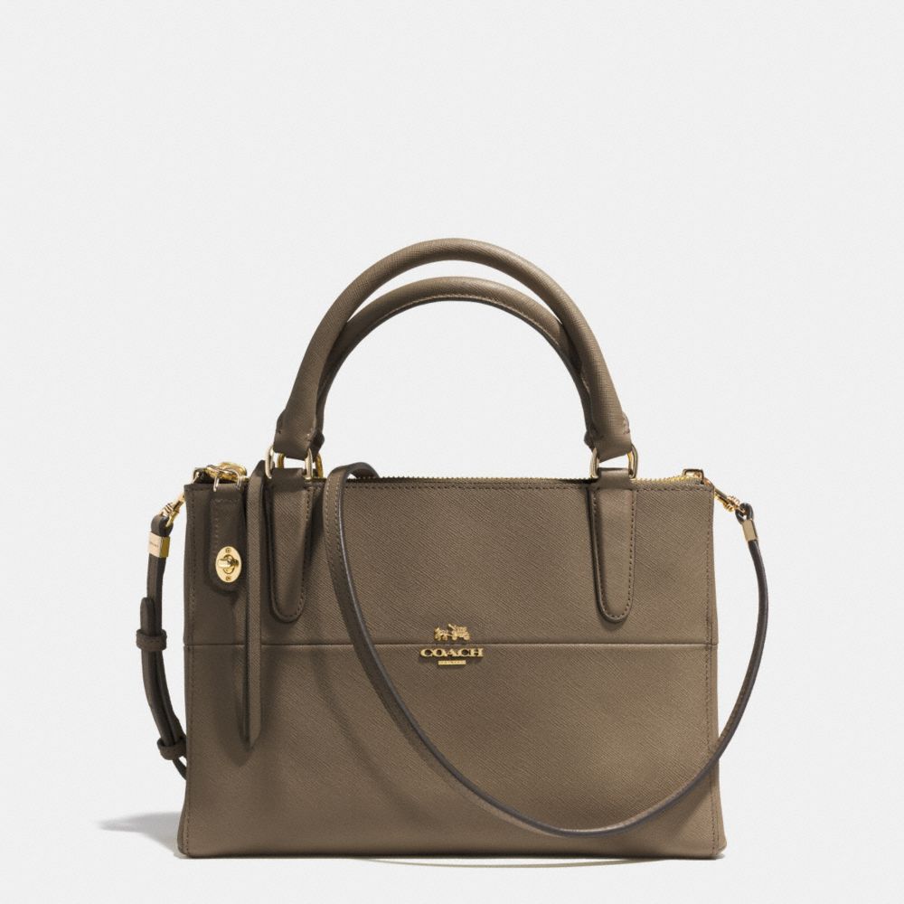 COACH MINI BOROUGH BAG IN SAFFIANO LEATHER - GOLD/OLIGHT GOLDVE FATIGUE - F32284