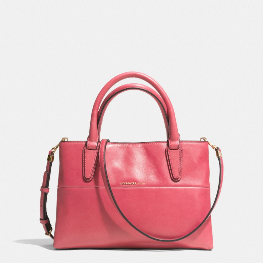 THE NAPPA LEATHER  MINI SOFT BOROUGH BAG - GOLD/LOGANBERRY - COACH F32292