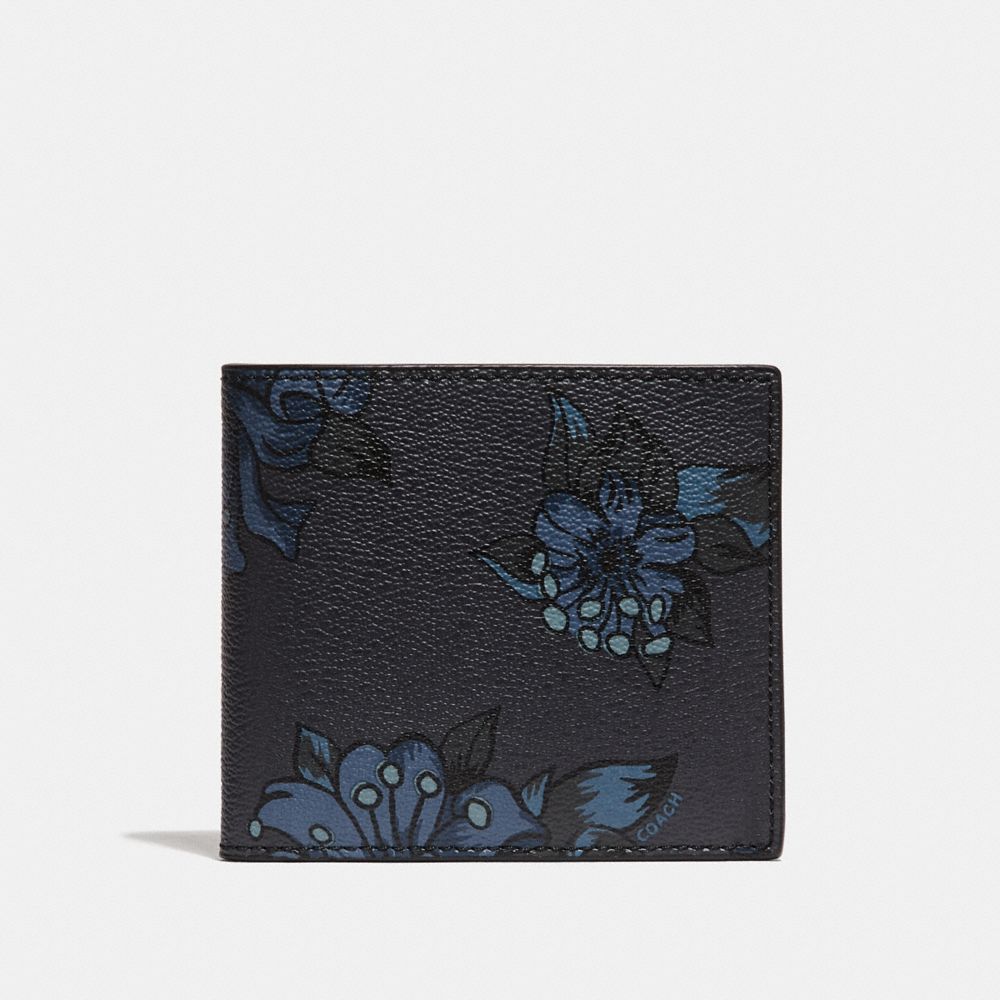 COACH F32304 Double Billfold Wallet With Hawaiian Lily Print F23
