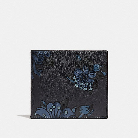 COACH DOUBLE BILLFOLD WALLET WITH HAWAIIAN LILY PRINT - F23 - f32304