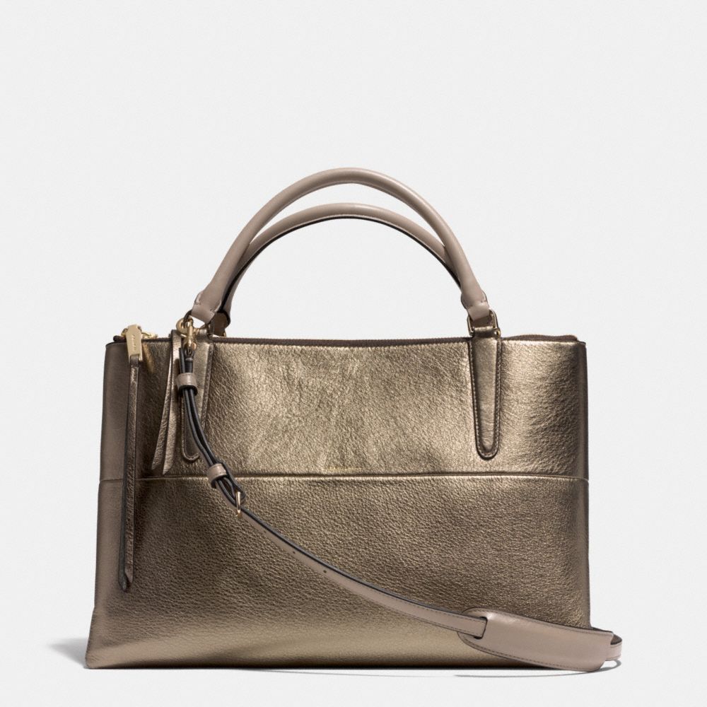 COACH F32323 Borough Bag In Metallic Leather  GOLD/GOLD