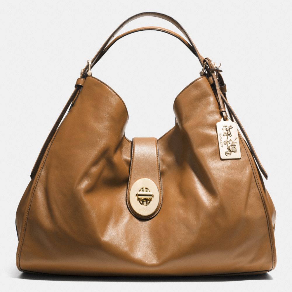 MADISON XL LEATHER CARLYLE SHOULDER BAG - LID0E - COACH F32328