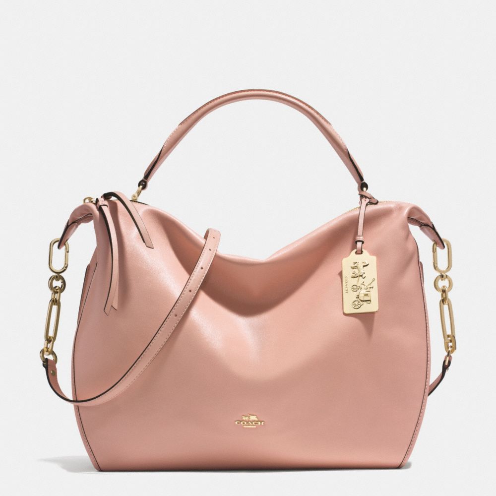 MADISON XL LEATHER SMYTHE SATCHEL - LIGHT GOLD/ROSE PETAL - COACH F32330