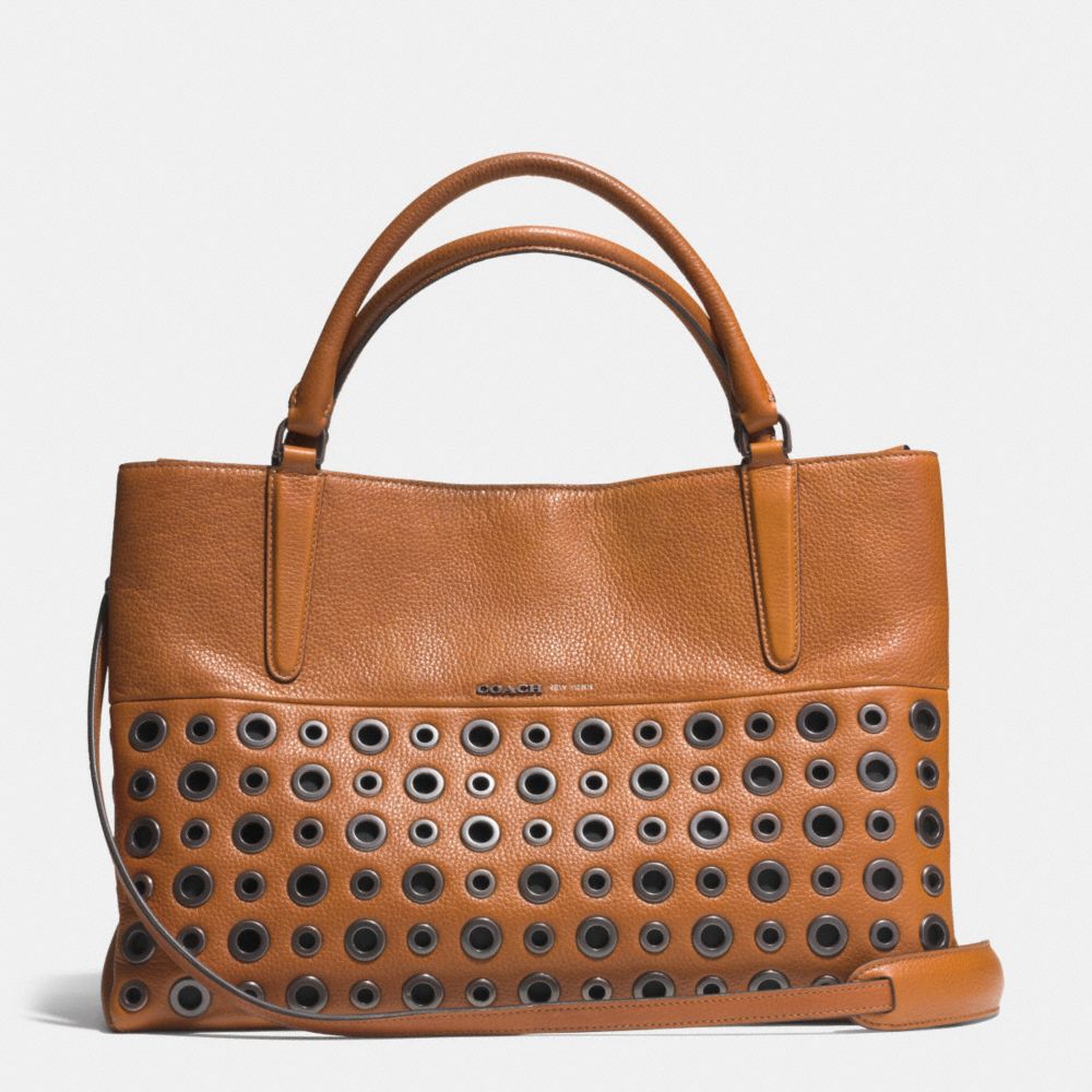 COACH f32339 GROMMETS SOFT BOROUGH BAG IN PEBBLED LEATHER  AR/TAN