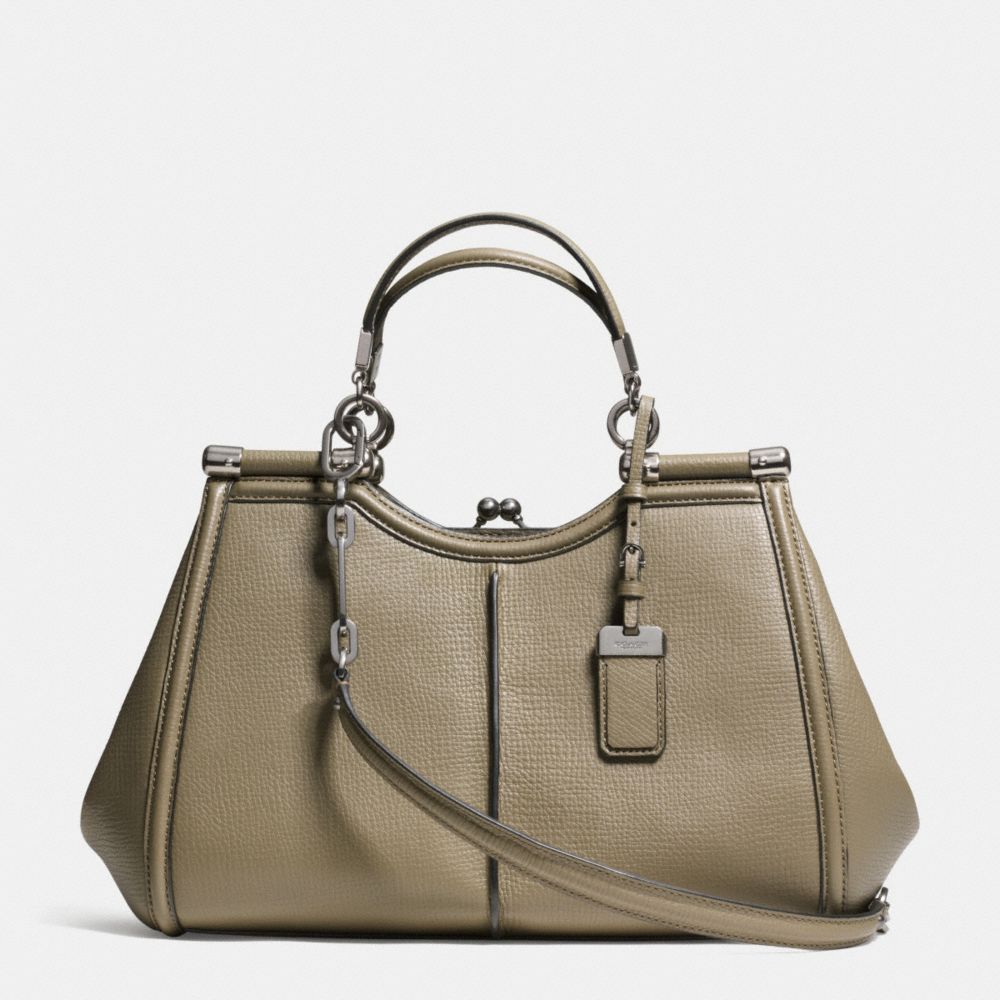 MADISON TEXTURED LEATHER PINNACLE CARRIE SATCHEL - f32377 - QBD1R