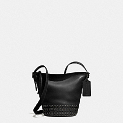 COACH F32386 Bleecker Grommets Mini Duffle Bag In Leather  ANTIQUE NICKEL/BLACK