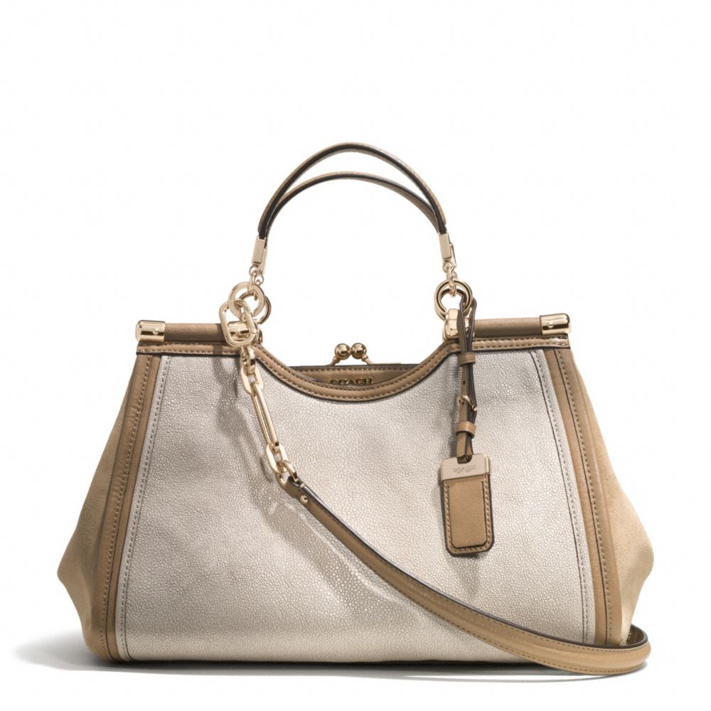 COACH MADISON STINGRAY EMBOSSED LEATHER PINNACLE CARRIE SATCHEL - GDKHA - f32422