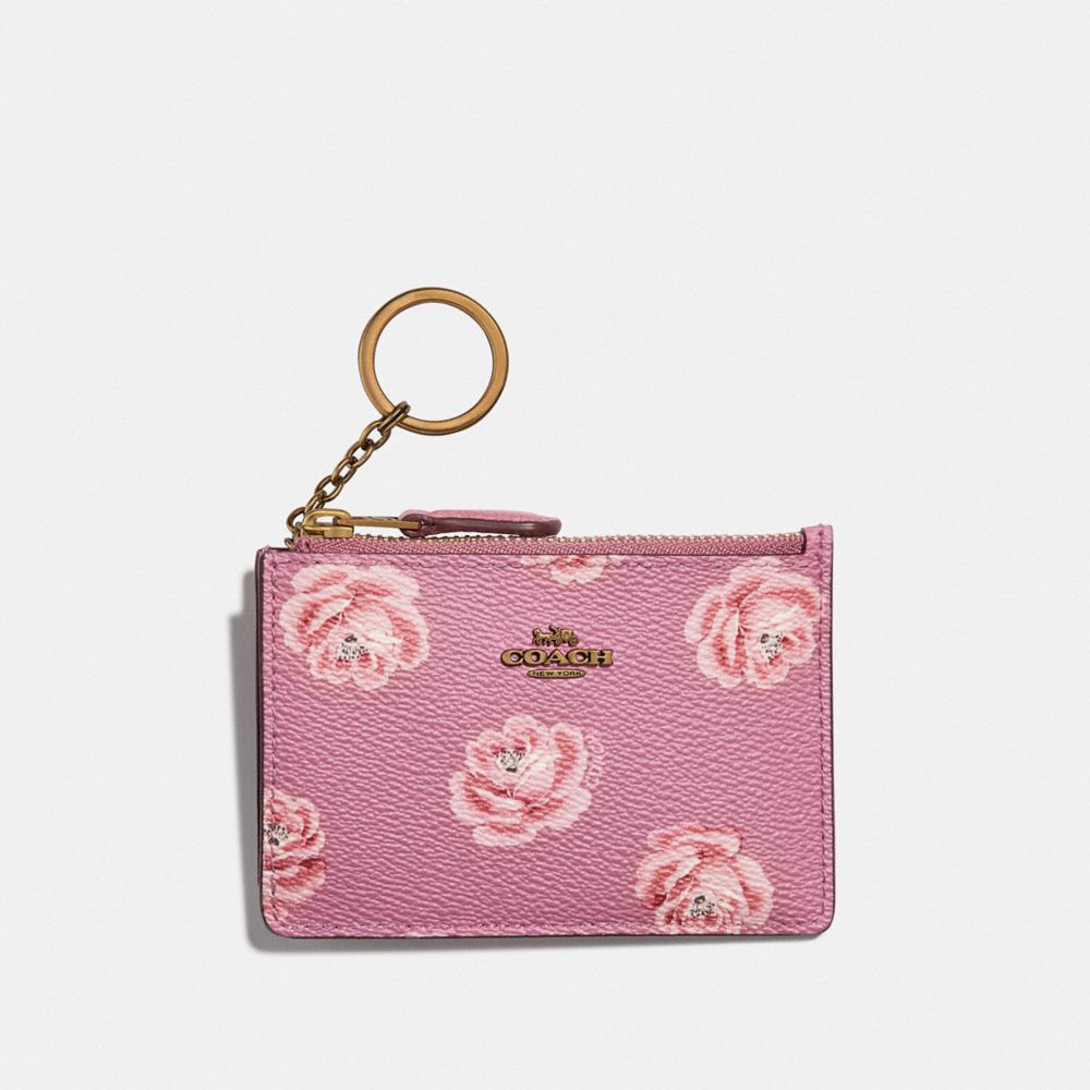 COACH MINI SKINNY ID CASE WITH ROSE PRINT - B4/ROSE ROSE PRINT - F32449