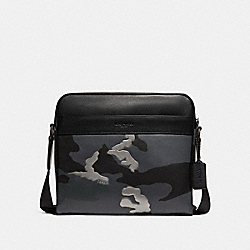 CHARLES CAMERA BAG WITH METALLIC CAMO PRINT - COACH f32459 - GREY MULTI/MATTE BLACK