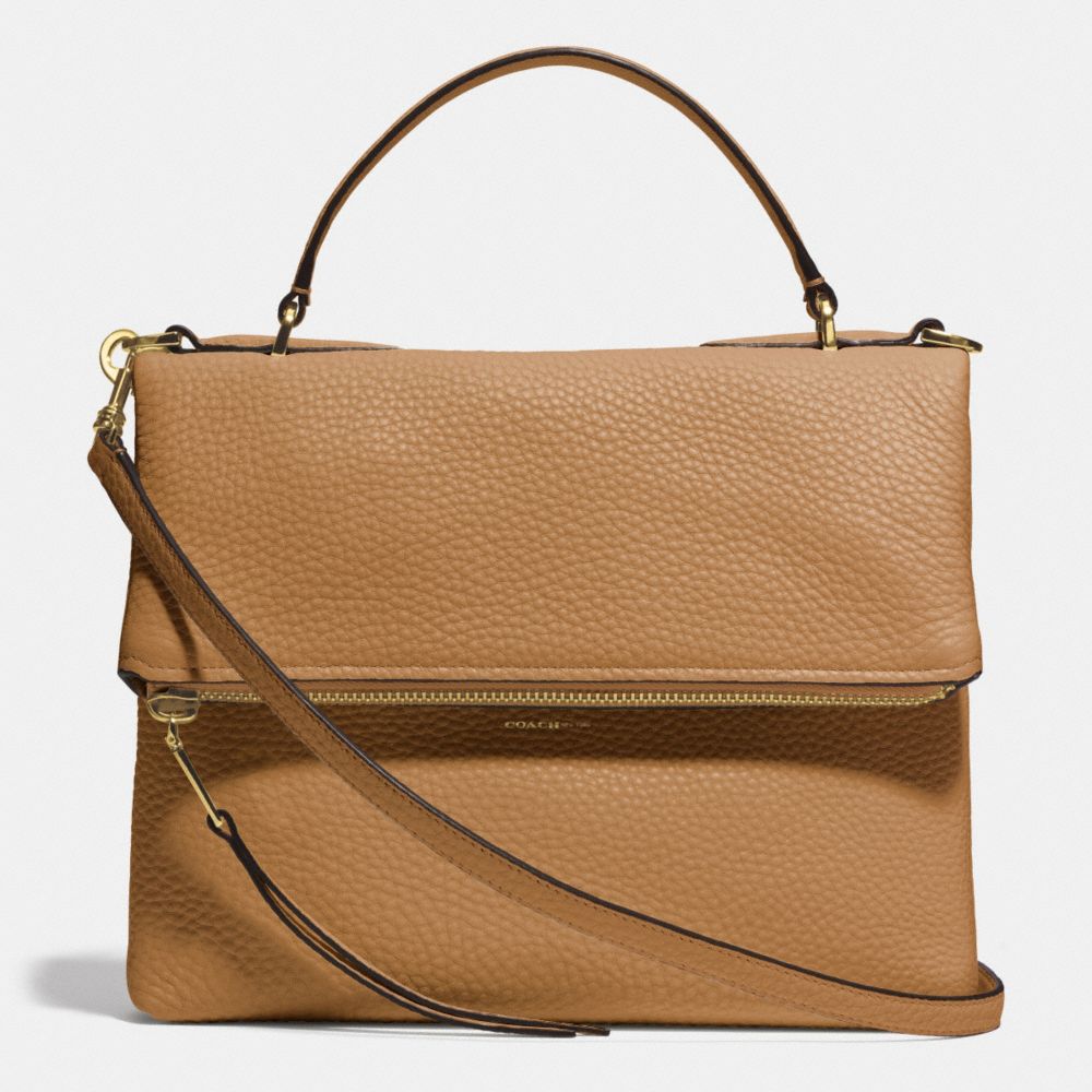 URBANE SHOULDER BAG 2 IN PEBBLED LEATHER - f32504 - GOLD/CAMEL