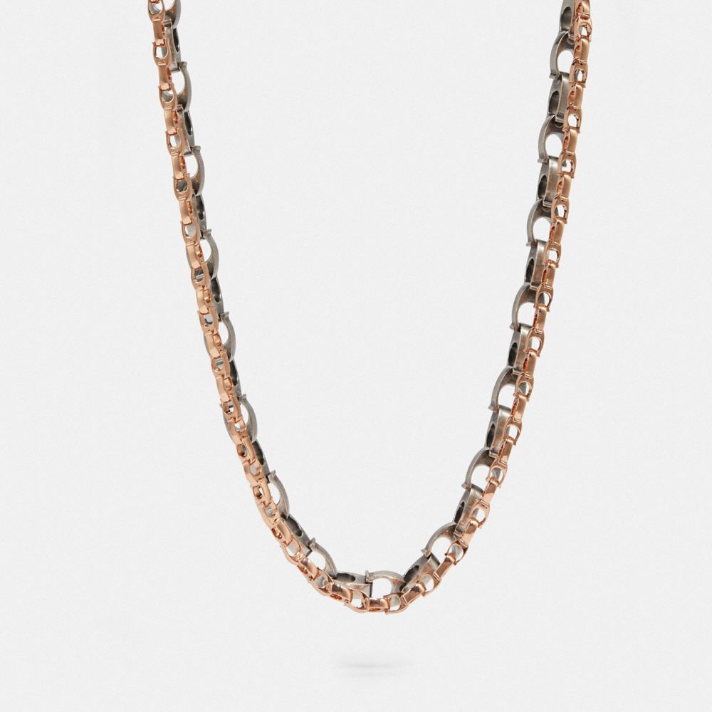 COACH F32555 Signature Chain Layered Necklace SV/MULTI