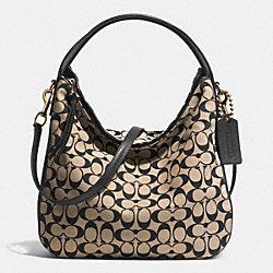 BLLECKER SULLIVAN HOBO IN PRINTED SIGNATURE - f32561 - GOLD/LIGHT KHAKI/BLACK