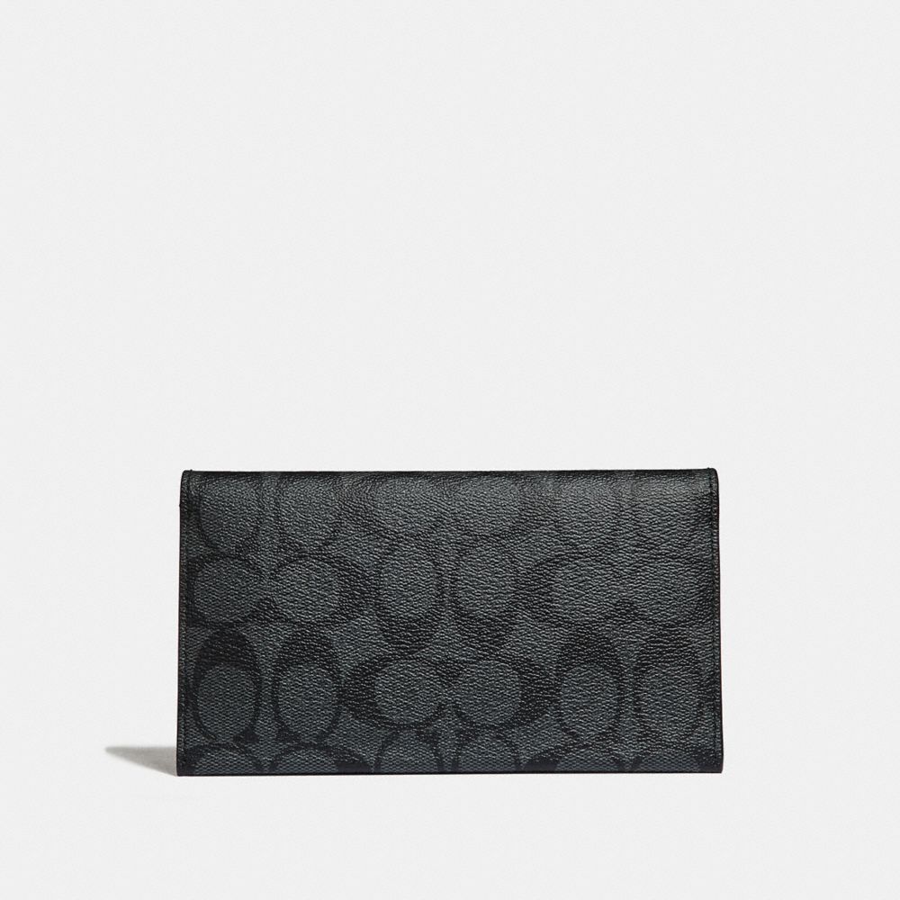 LARGE UNIVERSAL PHONE CASE IN SIGNATURE CANVAS - COACH f32625 - CHARCOAL/BLACK/BLACK ANTIQUE NICKEL