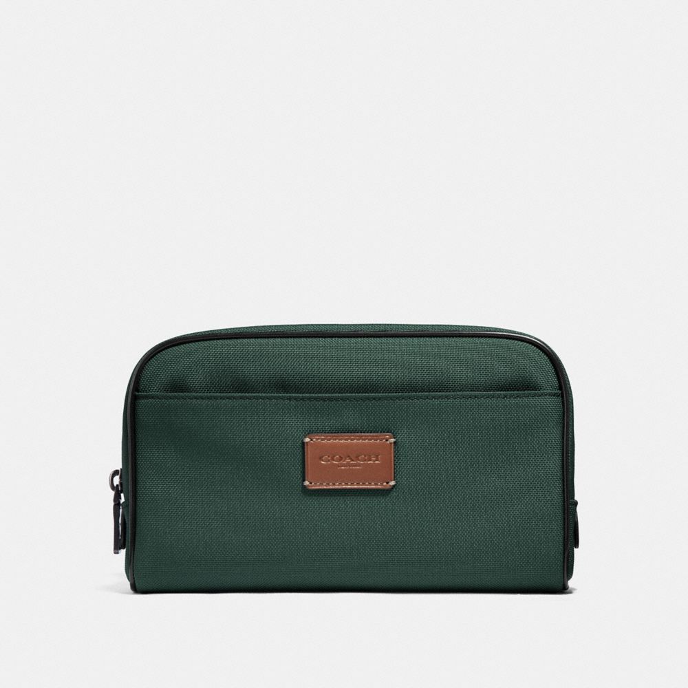 COACH TRAVEL KIT IN CORDURA - RACING GREEN/BLACK ANTIQUE NICKEL - f32628