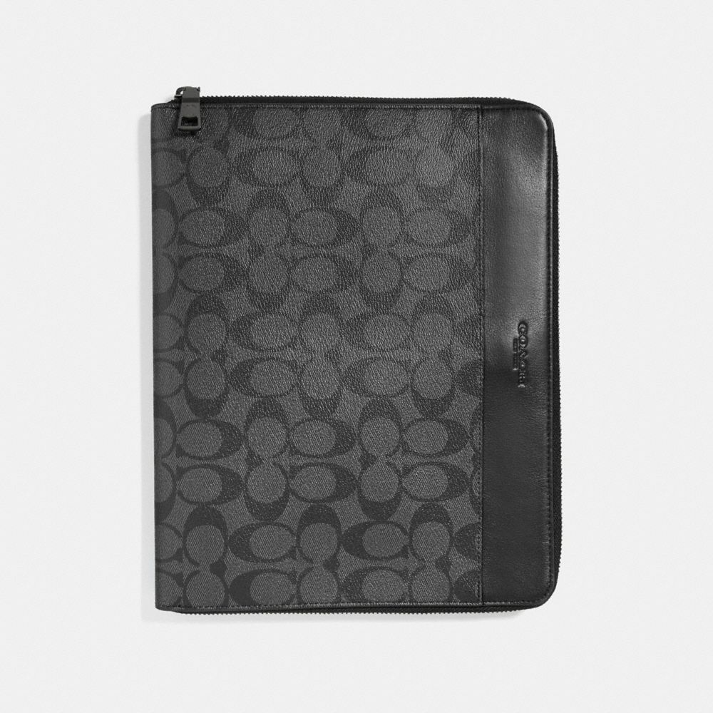 TECH CASE IN SIGNATURE CANVAS - CHARCOAL/BLACK - COACH F32654