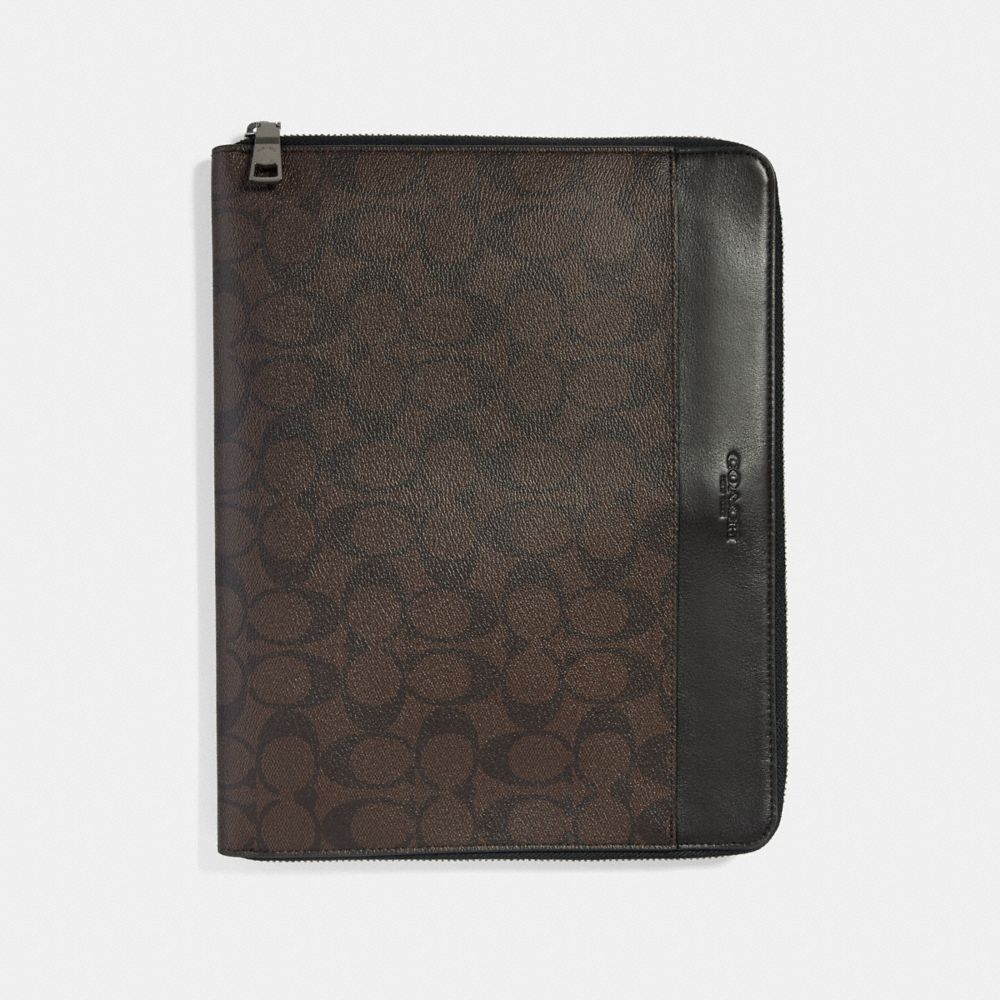 TECH CASE IN SIGNATURE CANVAS - COACH F32654 -  MAHOGANY/BLACK/BLACK ANTIQUE NICKEL