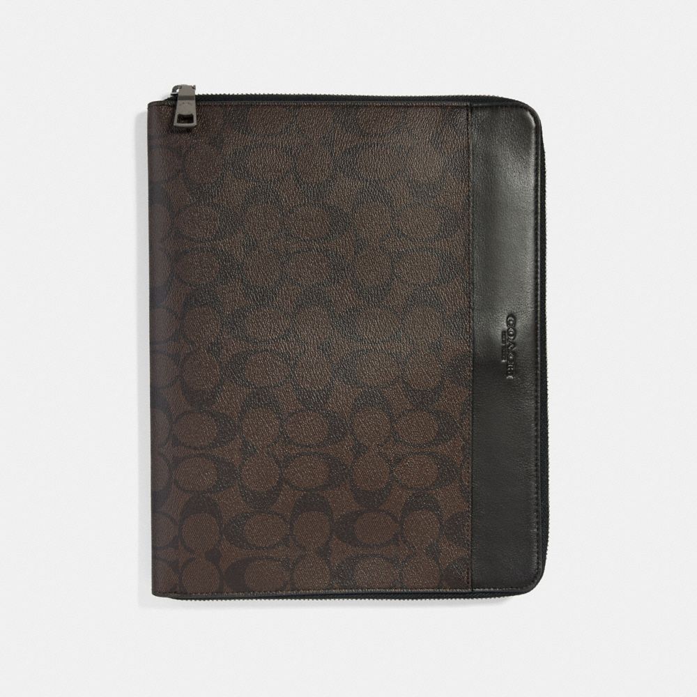 TECH CASE IN SIGNATURE CANVAS - MAHOGANY/BLACK/BLACK ANTIQUE NICKEL - COACH F32654