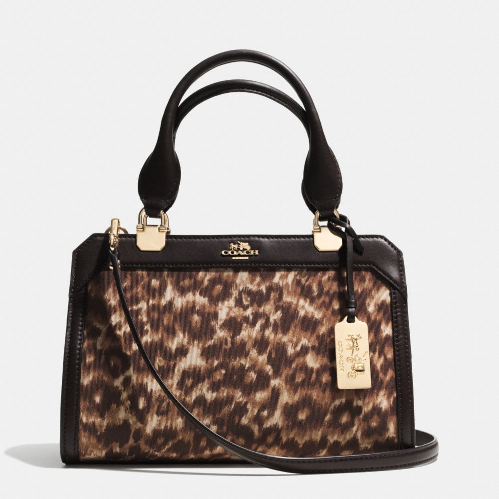 MADISON MINI LEXINGTON CARRYALL IN OCELOT PRINT FABRIC - LIGHT GOLD/MULTICOLOR - COACH F32681