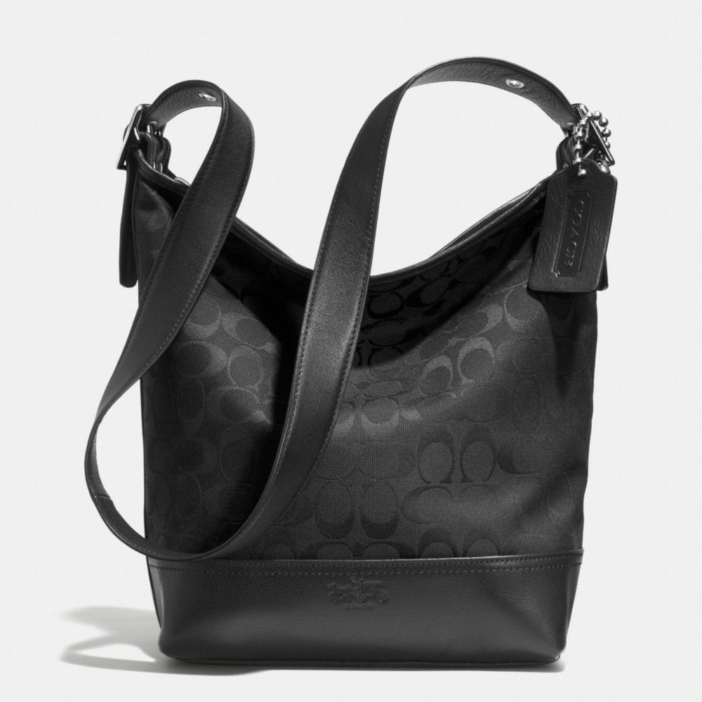 COACH F32685 Bleecker Signature Fabric Duffle Bag SILVER/BLACK/BLACK