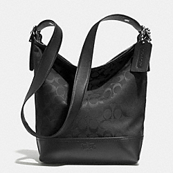 COACH F32685 Bleecker Signature Fabric Duffle Bag SILVER/BLACK/BLACK
