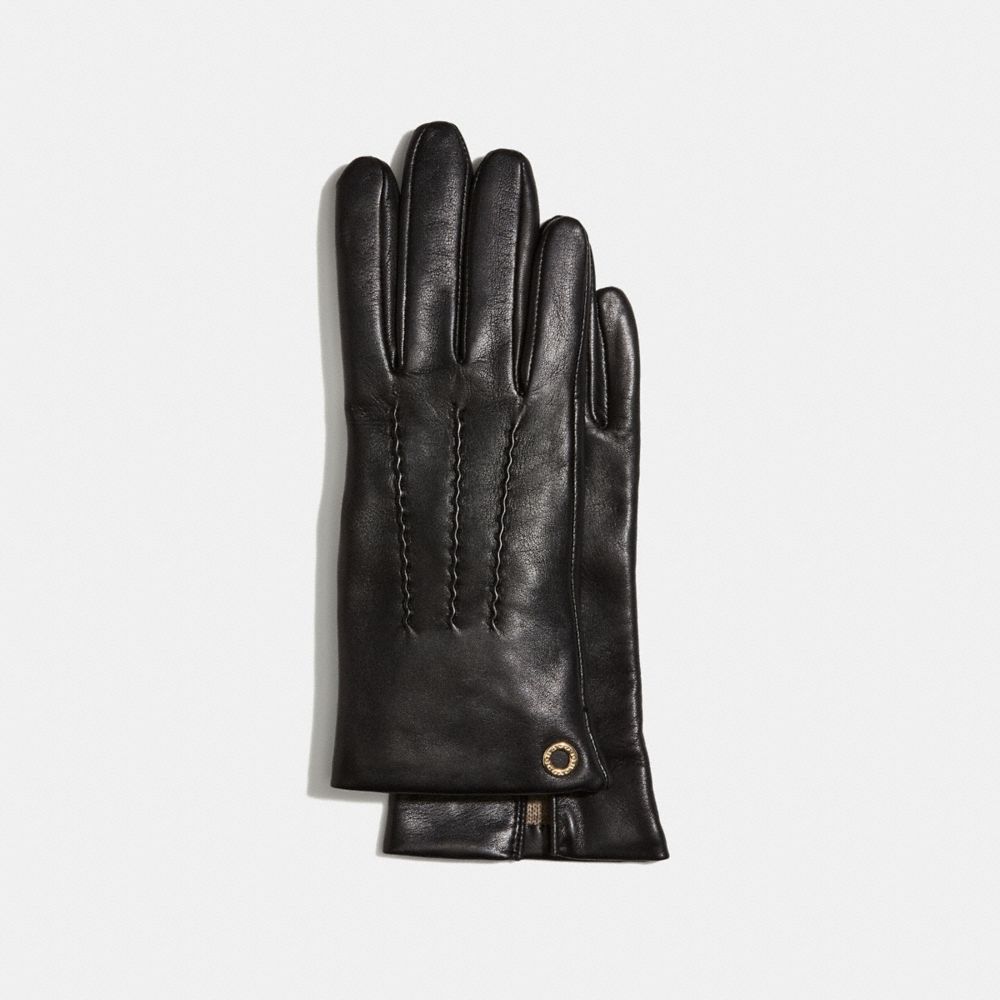 CLASSIC LEATHER GLOVES - COACH F32700 - BLACK