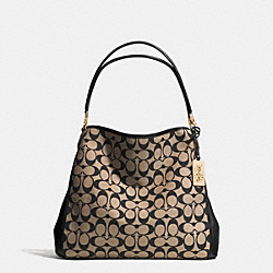 MADISON PRINTED SIGNATURE FABRIC SMALL PHOEBE SHOULDER BAG - f32721 - LID80