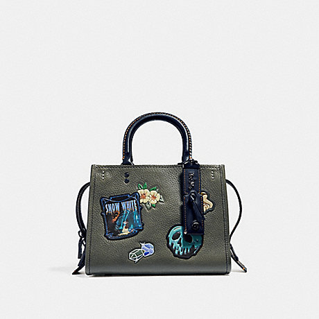 COACH F32780 DISNEY X COACH ROGUE 25 WITH PATCHES ARMY-GREEN/BLACK-COPPER