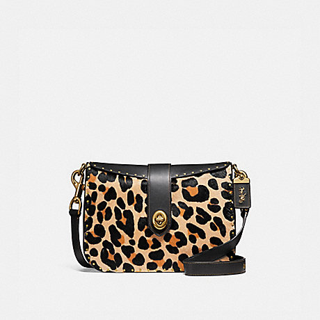 COACH PAGE 27 WITH LEOPARD PRINT - LEOPARD/BRASS - F32870
