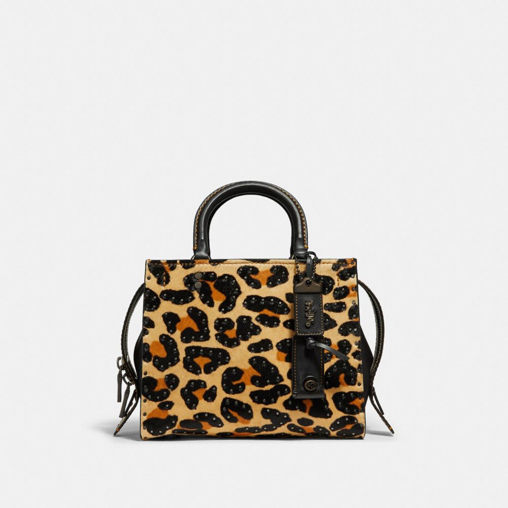 COACH ROGUE 25 WITH EMBELLISHED LEOPARD PRINT - LEOPARD/BLACK COPPER - F32872