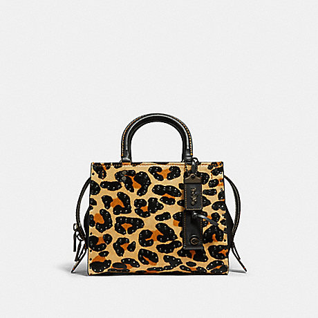 COACH ROGUE 25 WITH EMBELLISHED LEOPARD PRINT - LEOPARD/BLACK COPPER - F32872